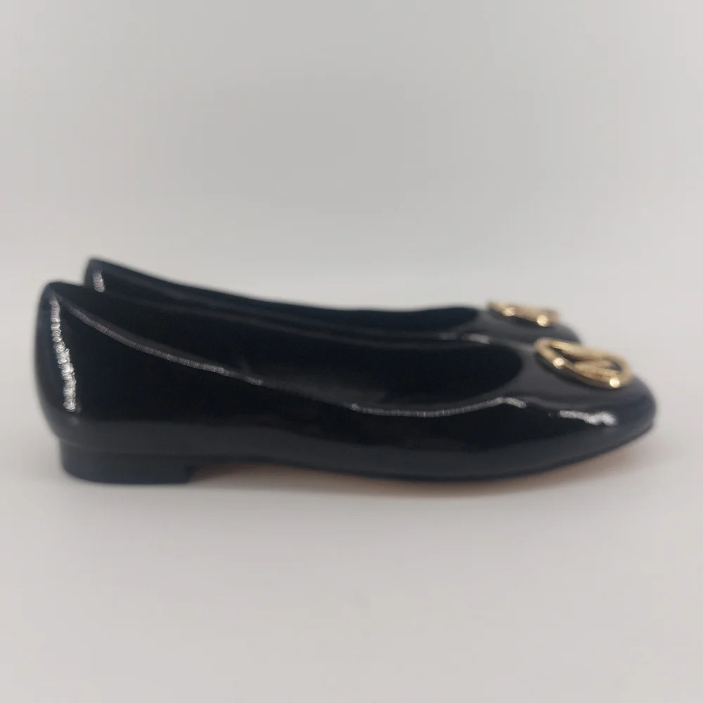 Michael Michael Kors DENA Ballet Flats Black Patent Leather Size 7.5 - Picture 4 of 9